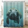 Underwater Life Sea Turtle Shower Curtain Waterproof Decorative Fabric Home Bathroom Decoration Blue Color