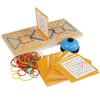 Wooden Geometry Puzzle Nail Board Two-player Battle Game Kids Graphics Geometric Toy for Children Montessori Early Education