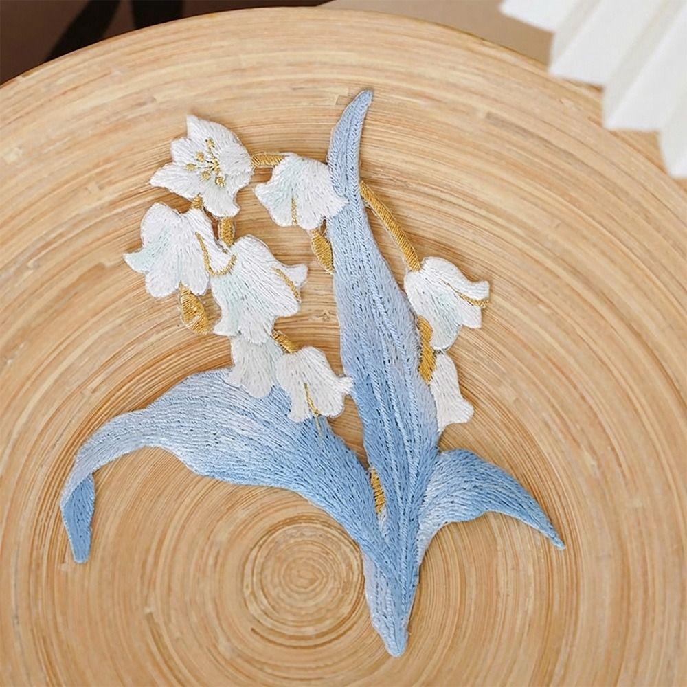 Zarte Orchideen-Stickaufkleber Stoffstickerei DIY-Dekoration Kleidung Stoffaufkleber Kleiderdekoration Bastelbedarf