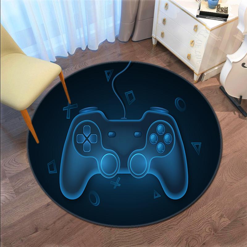 1Pc Game Theme Printed Circular Carpet, Home Door Mat, Outdoor Travel Protection Carpet A7