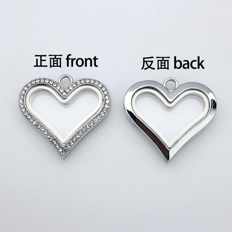 10pcs Heart Glass Living Memory Locket Magnetic Floating Charms Locket Medallion Necklace Pendant For DIY Women Jewelry Making