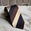 [Milano Alpha] Silk Necktie, 100% Silk, Striped Regimental Tricolor, 8cm, Water-repellent, Men's Business Formal Wedding Gift E