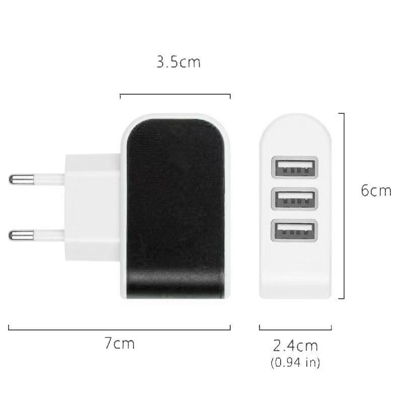 3USB Port Candy Charger Luminous Charging Head, Universal Smart USB Travel for Mobile Phones, 1A Multi-U Port Charging Head