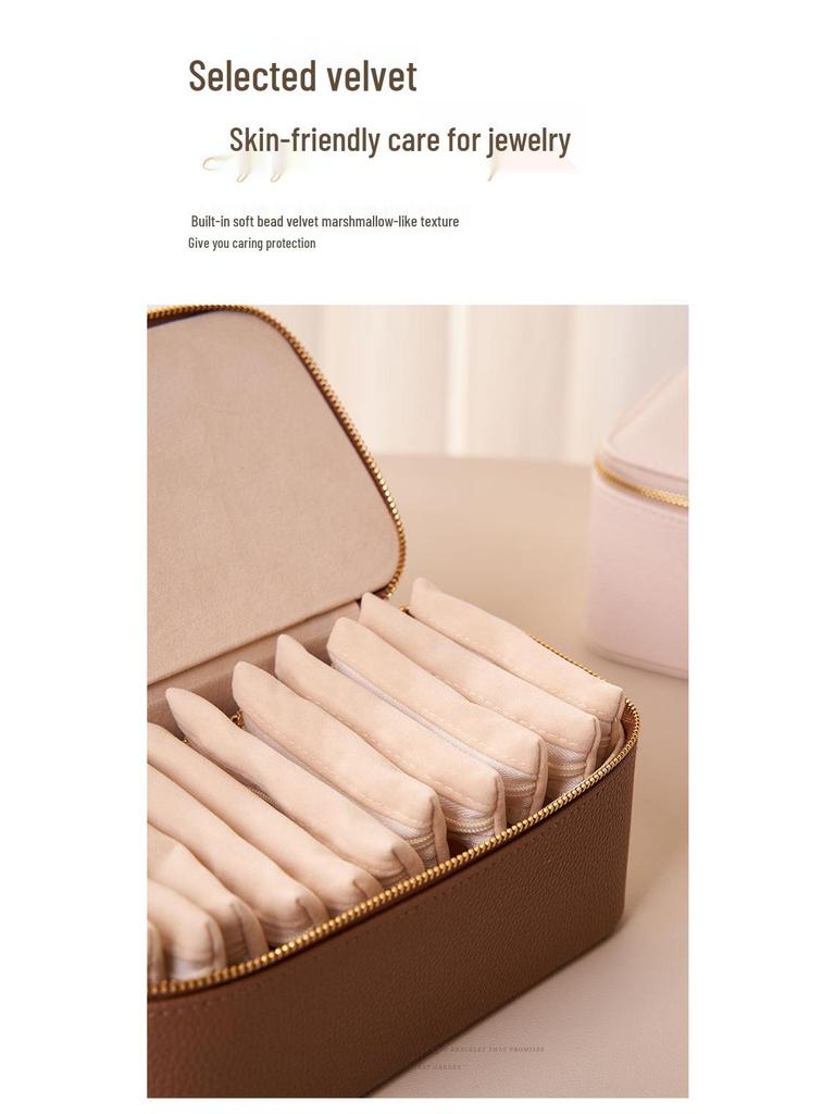 Elegant Leather Jewelry Storage Box for Rings and Earrings