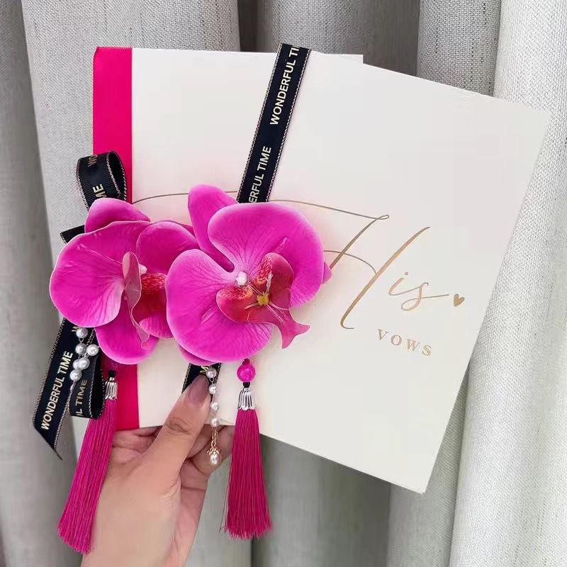 Chenxiang Red Double Happiness Wedding Vow and Speech Card Set with Gift Pen