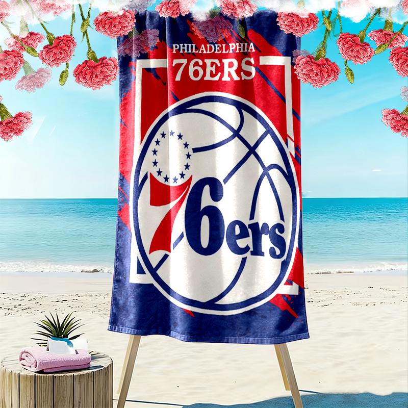Basketball Team Logo Print Quick Dry Beach Towel Microfiber Absorbent Portable Travel Swimming Towel