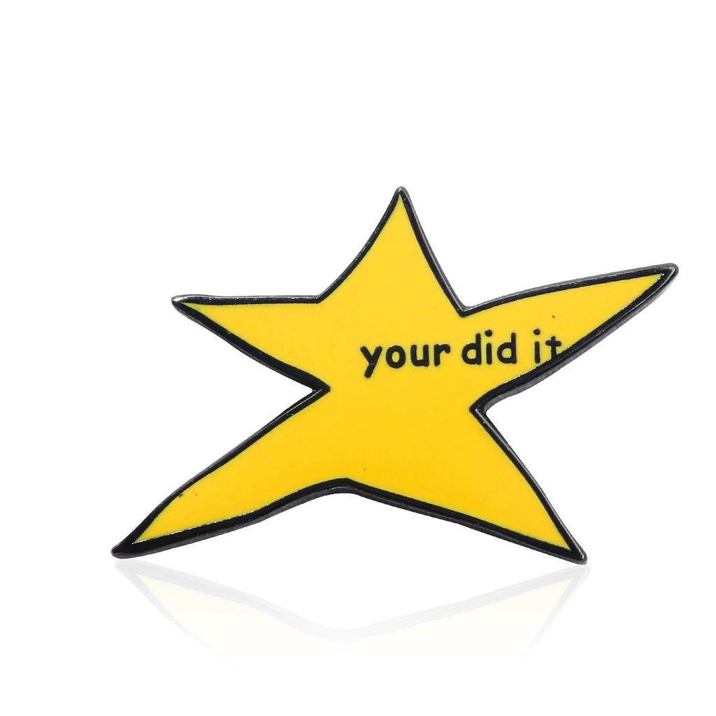 Goofy Star Brooch - You Did It! Funny Meme Badge