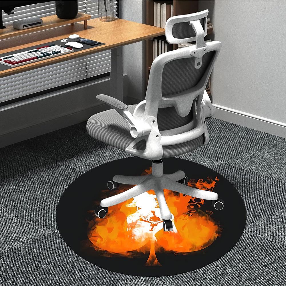 

One Piece Portgas·D· Ace Office Round Area Rug, Indoor Mat Suitable For Office,Bedroom Living Room Home Decor, Room Deco a0908195 80cm by 80cm