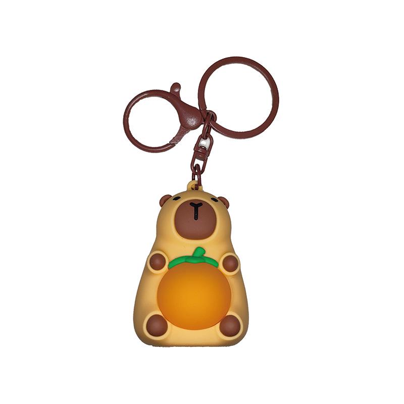 Leuchtender Capybara Plüsch Schlüsselanhänger Anhänger - Niedlicher Rucksackanhänger Geschenk