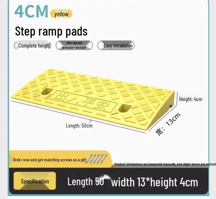 Car Sill and Roadside Plastic Uphill Triangle Speed Bump Mat
