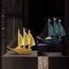 Sailing Ship Decorative Item - Smooth Sailing Home Decoration for Living Room, Entrance Hall, Wine Cabinet, Office, Craft Decoration Item