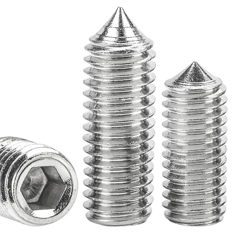 Stainless Steel Hex Socket Set Screw - Pointed Tip, M3 M4 M5 M6