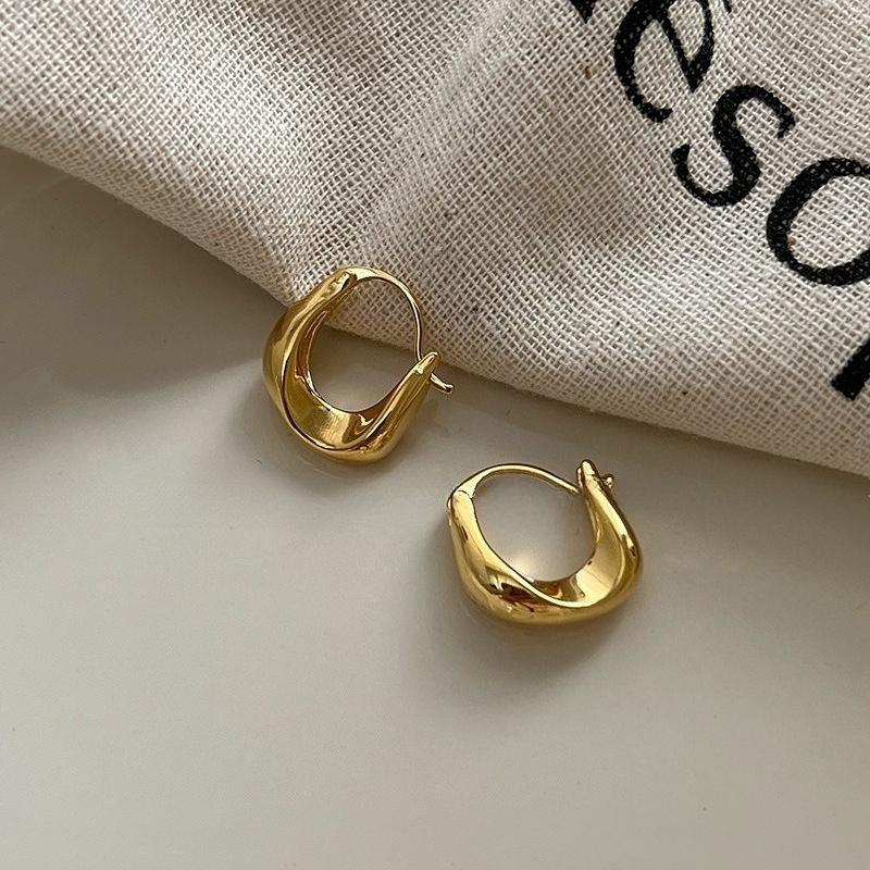 925 Silber Creolen für Damen Mode Klobig Rund Kreis Hängend Hypoallergener Schmuck Party Geschenke