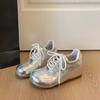 Inner Height Increase 6cm Ballet Silver German Training Shoes Women's 2025 New Autumn Skirt Casual Sports Forrest Gump Shoes