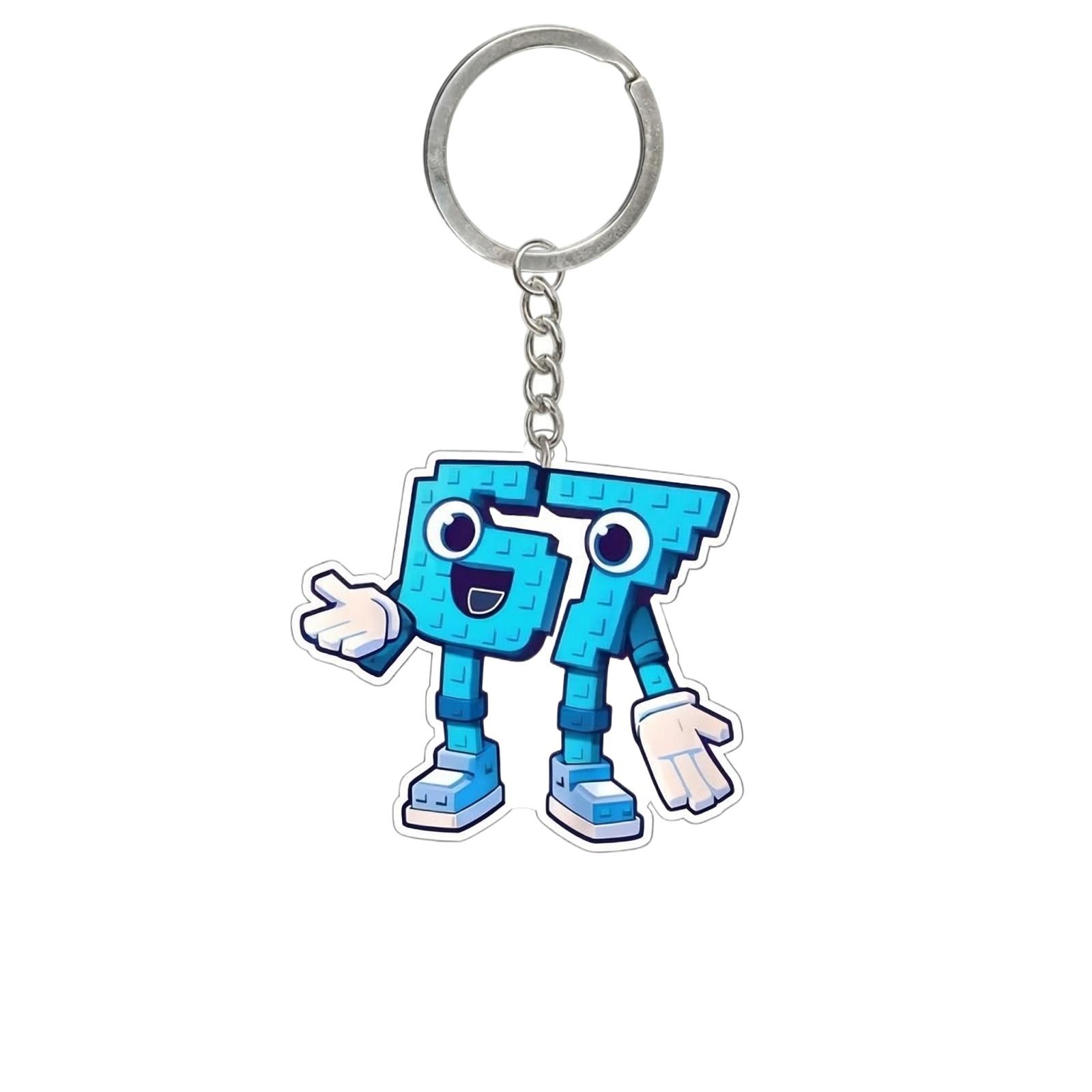 

Acrylic Keychain Pattern Pendant Flat Backpack Charm Key Ring One Size