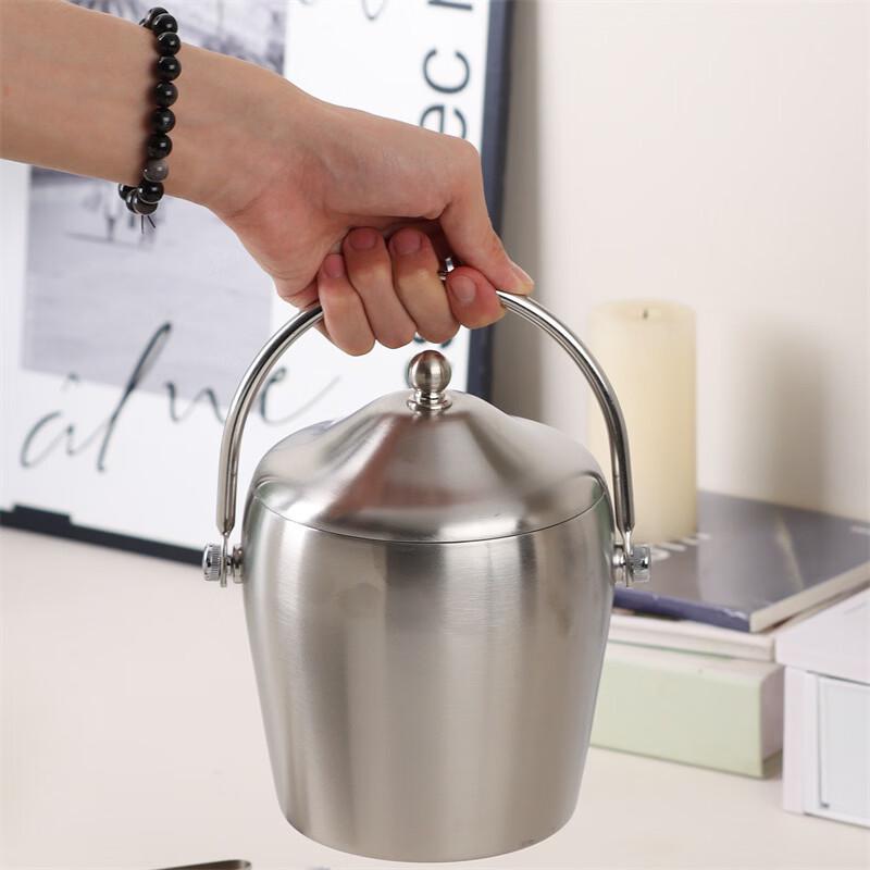 Stainless Steel Double-Layer Insulated Ice Bucket