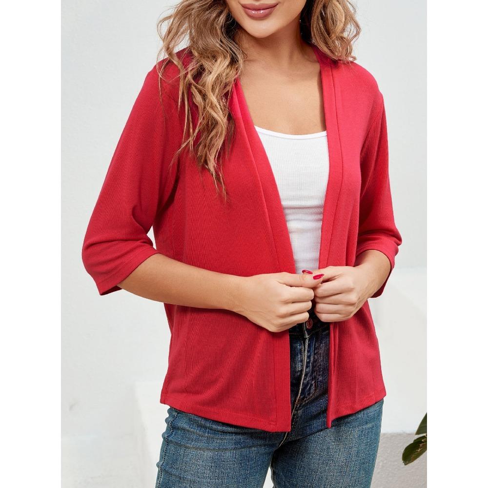 A New Elegant Summer Outerwear Sun-protective Top with Three-quarter Sleeves and A Knitted Cardigan