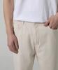 Jikeulib Cut-Off Hem Beige Straight Cotton Pants