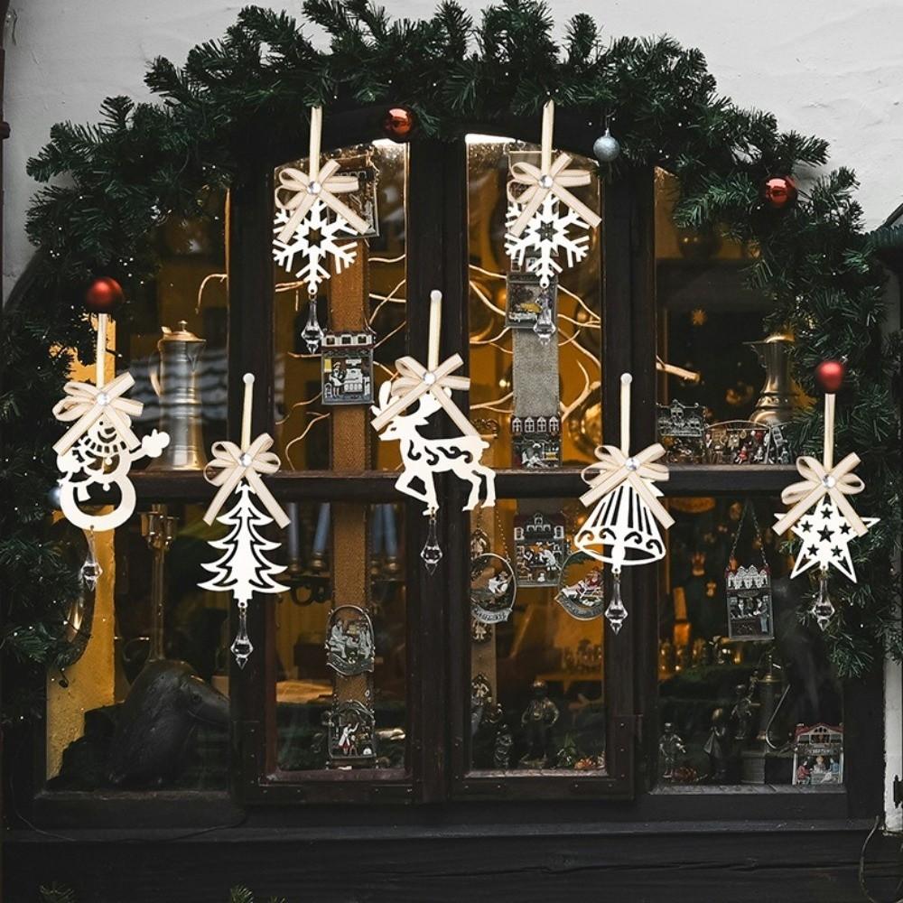 Neue Rentier Weihnachtsdekoration Schneemann Schneeflocke Eiszapfen Anhänger Baumschmuck Feiertagsdeko