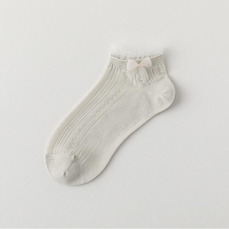 

Носки в балетном стиле для женщин на лето, тонкие сетчатые дышащие короткие носки, милые кружевные носки-принцессы без косточек 1 pair светло-зеленый