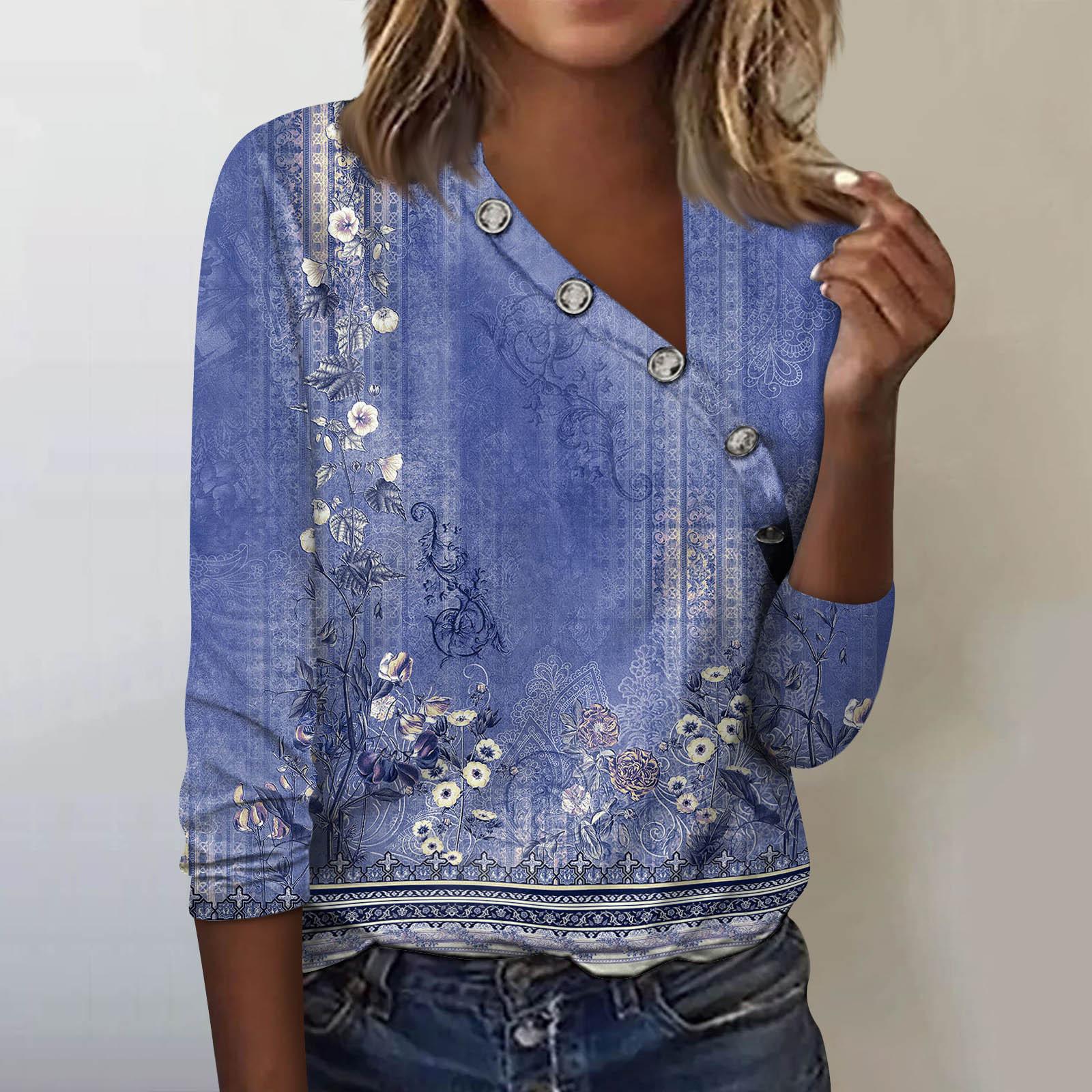 

Женские блузки, нарядные повседневные сексуальные модные плиссированные футболки с перекрестным вырезом и воротником на пуговицах, модная одежда, топы-туники, футболки, пуловеры, топы XXL синий