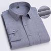 Men's 65% Cotton Long Sleeve Printed Check Dress Shirt Single Patch Pocket Regular-fit Comfortable Versatile Thin Casual Shirts