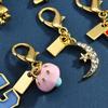 Exquisite Heart Letter Keychain For Women Bag Pendant Car Keyring Creative  Backpack Charm Decoration Accessories Gifts