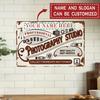 Vintage Tin Sign 12x8 Inch Wall Decor Personalized Christmas Gift Photography Studio Custom Name Plate V Shape