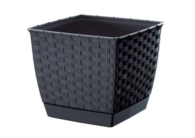 RATOLLA Square Flowerpot DRLK250 with Saucer | Anthracite