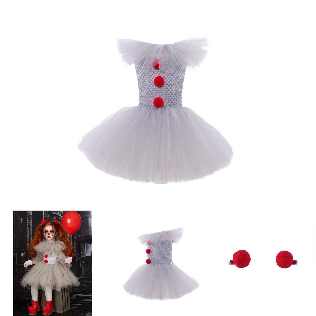 Set Vestito da Clown Principessa Scintillante per Spettacolo di Halloween per Bambini
