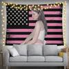 Pink Black American Flag 2D Print Vertical Tapestry Distressed Stars Stripes Wall Hanging Urban Home Decor