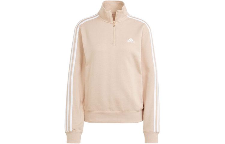 adidas Essentials Women s Quarter-Zip 3-Stripes Sweatshirt  Magic Beige  IR6066 M