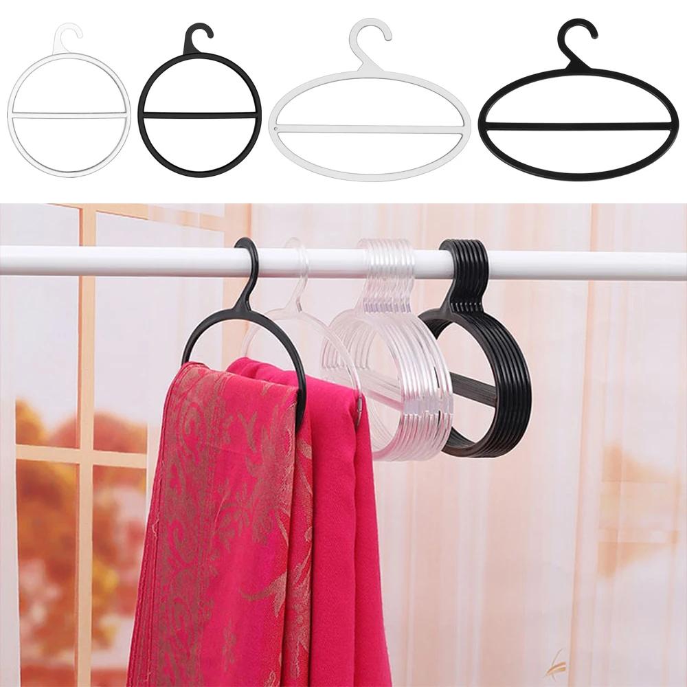 10PCS Circle Shape Coat Hanger Multifunctional Scarf Belt Tie Clothes Display Slots Holder Organizer Space Saving