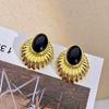 French Black Water Drop Earrings Classic Zircon Irregular Stud Earrings For Women Girls Fashion Party Ear Jewelry Brincos Gifts