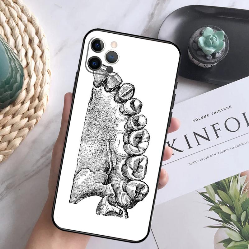 Dentist Tooth Pattern Phone Case For iPhone 15 14 13 12 11 16 Pro Max Plus Mini 7 8 X XS Max XR Back Cover Shell