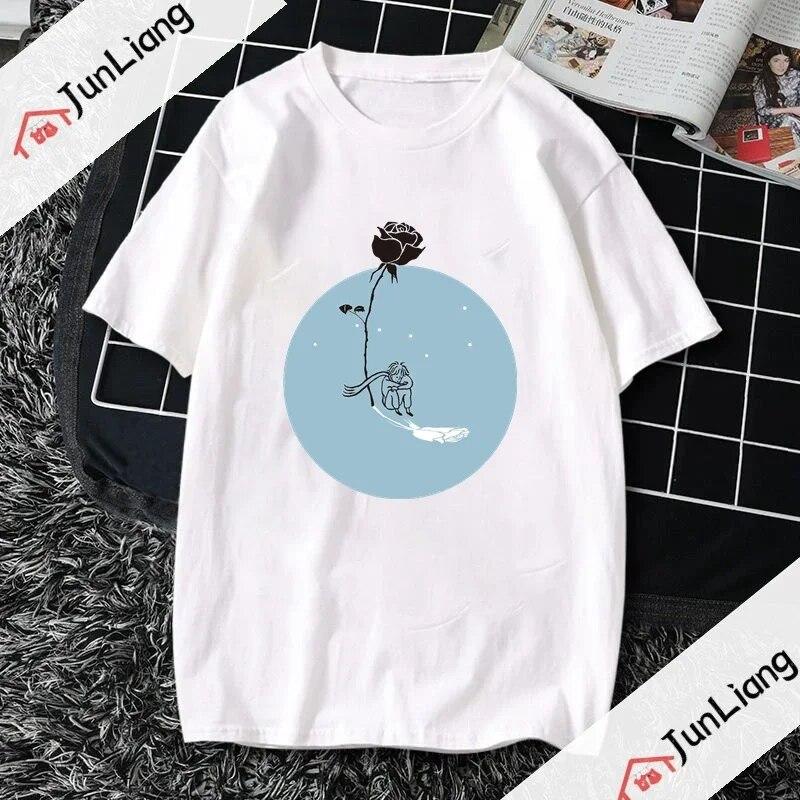

Одежда Little Prince Ropa, Франция, уличная летняя одежда Le Petit Prince, мода Y2K, Harajuku Kawaii, забавная Ropa Mujer Edgy 4XL