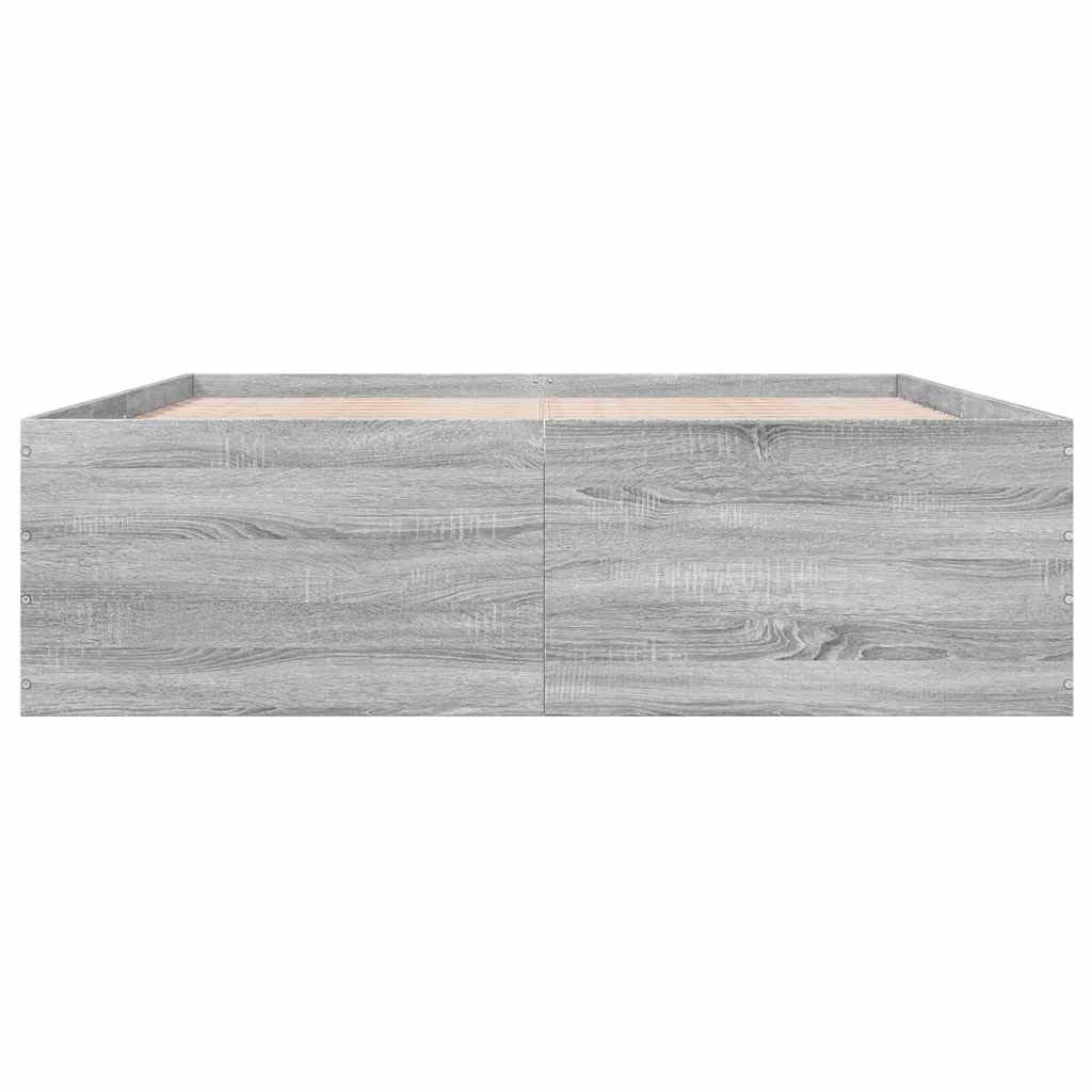 Bed Frame Grey Sonoma 150 x 200 cm Engineered Wood