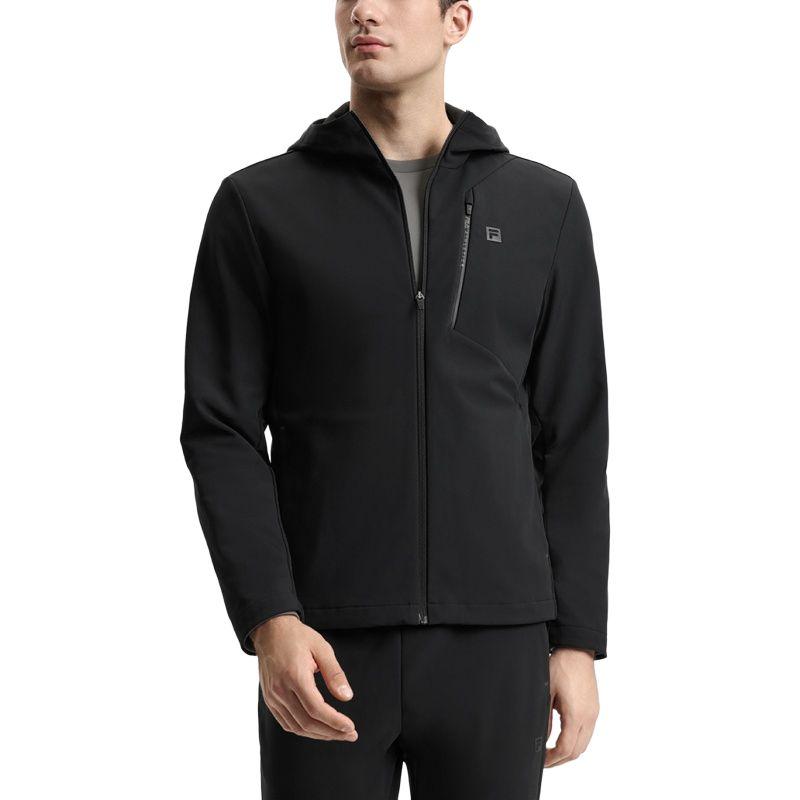 Fila Fitness Soft Comfortable Woven Water-Resistant Fleece Jacket Men Jackets Deep-Black A11M511714F-BK