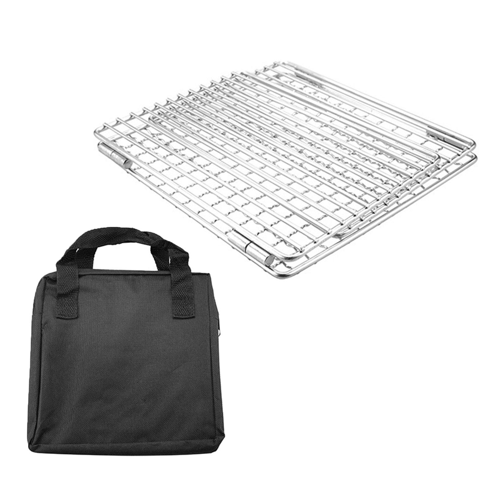 

Stainless Steels Barbecue Mesh with Foldable Designs Foldable BBQ Stove Grill Mesh for Camping Outdoor BBQ Enthusiasts