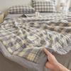 Plaid Print Washable Cotton Summer Cooling Quilt Lightweight Breathable Machine Washable for Student Dorms Single Double Beds Air Conditioner Rooms