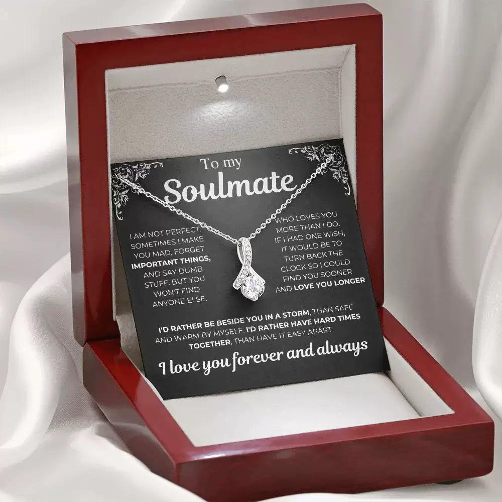 Soulmate Full Diamond Herringbone Pendant Necklace - Light Luxury Design In Gift Box for Women