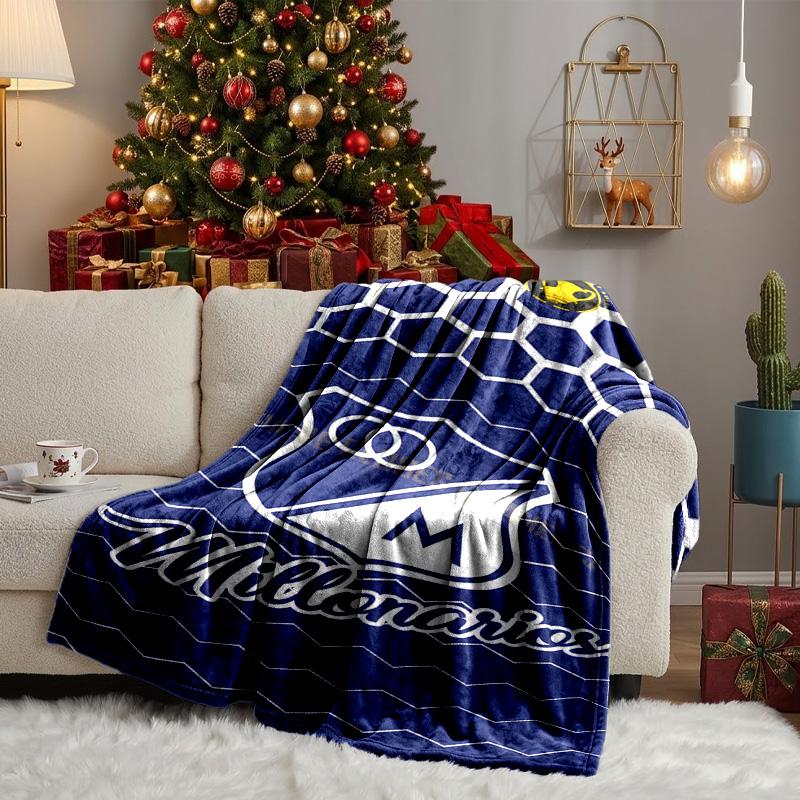 Blue White Crest Pattern Blanket Lightweight Ideal Bedding Blanket Perfect for Travel, Camping, Living Rooms, Offices, Sofas, Fan Christmas gift