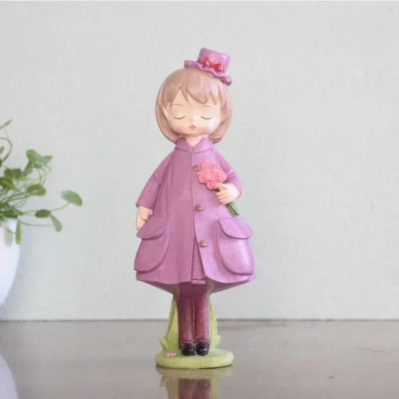 Resin Girl Home Decoration Birthday Housewarming New Wedding Room Decoration Angel Statue Desktop Office Decoration