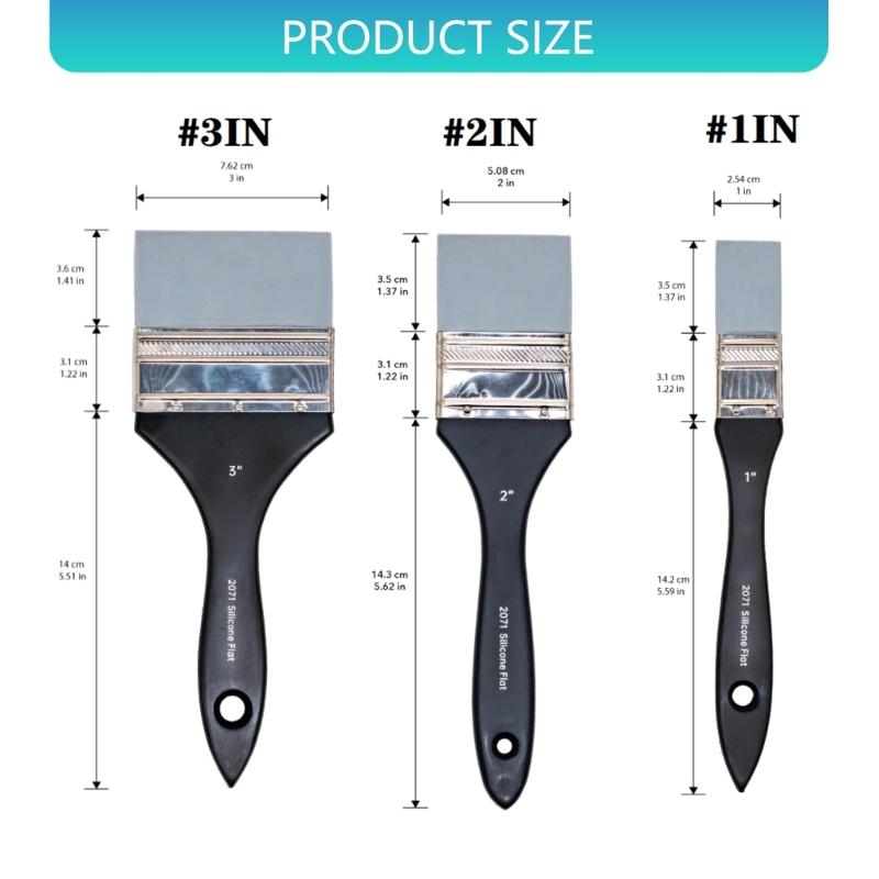 Painting Brush Flat Tip Silicone Paint Brush Multifunctional Artist Painting Tool for Oil Acrylic Watercolor Paint