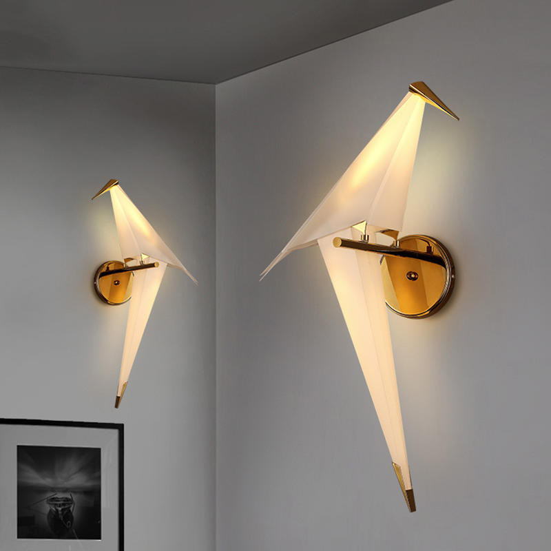 Paper Crane 49cm Lighting 220vled*6W Lamp Creative Design Origami Bird Night Lamp Kinkiet Lounge Kinkiet, White Light