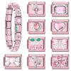 Fashion Zircon Pink Butterfly Star Bow Flower Rabbit Italian Charm Links Fit 9MM Stainless Steel Bracelet Women DIY Making Gift