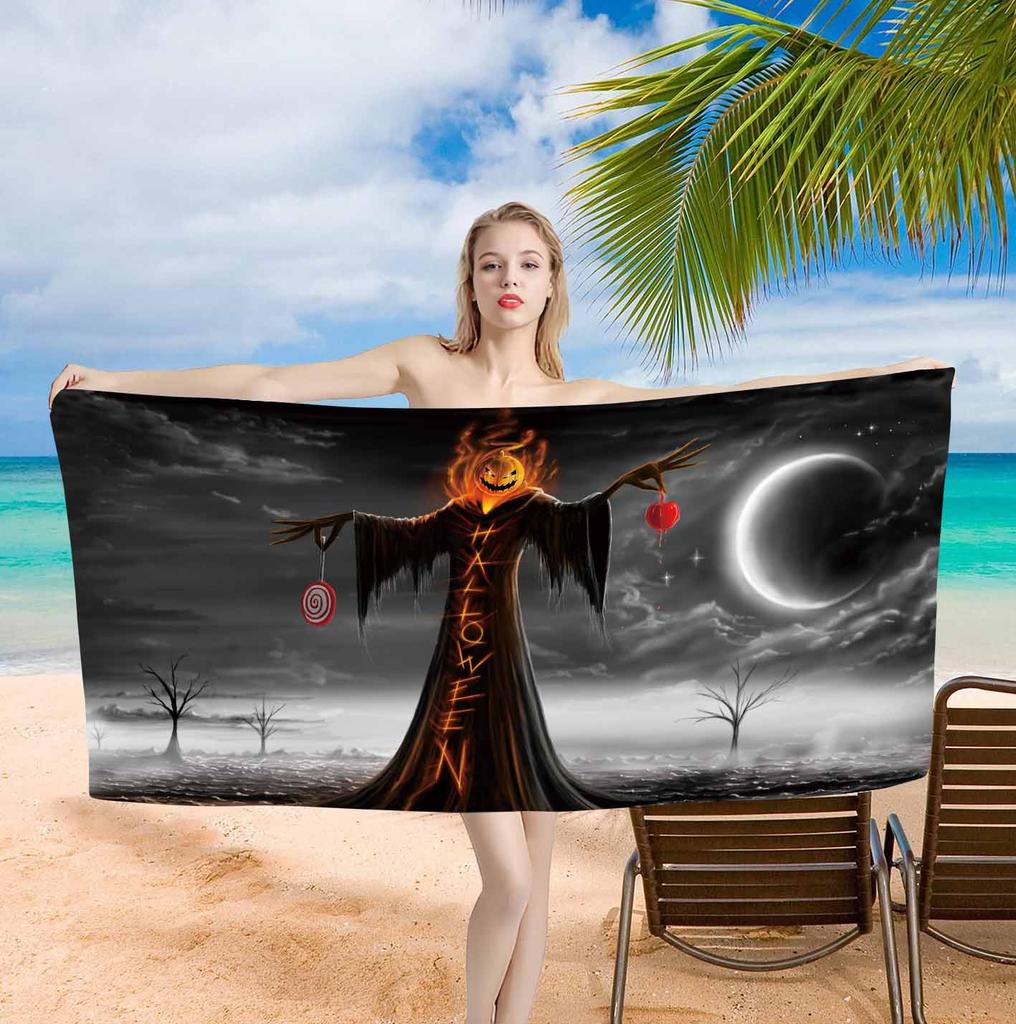 Halloween ghost horror background single-sided printing Beach Towel Home Decoration Bath Towel 75x150cm Bathroom