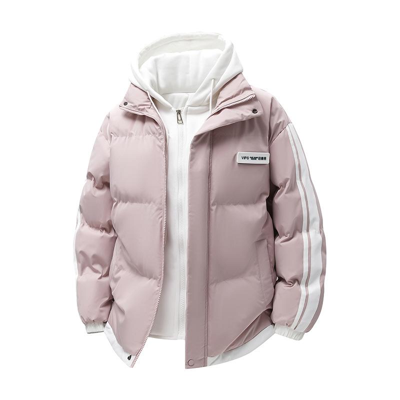 Baumwolle Winter Verdickt Neu Zweiteilig Falsch Lässig Jugend Vielseitig Mit Kapuze Paar Gleicher Stil Brotjacke