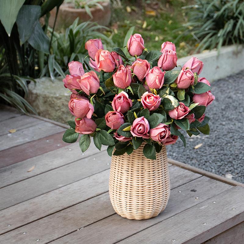 1 Stück DIY Blumenarrangement Rattan Vase Topf Heimdeko Handgewebt Kreativ