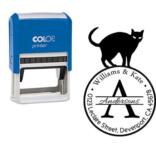 

Индивидуальный штамп с обратным адресом, дизайнерский самонаклеивающийся резиновый штамп, персонализированный штамп с предварительно нанесенной краской Approx. 2.4 x 1.4 Inches (Blue Ink) чёрный